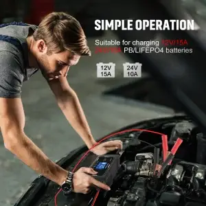 HTRC 12V-24V 35A Smart Car Battery Charger - Thumbnail Image 6