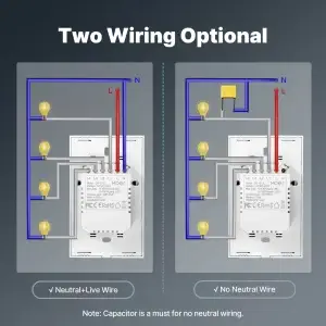 Tuya WiFi Smart Switch No Neutral Wire - Thumbnail Image 4