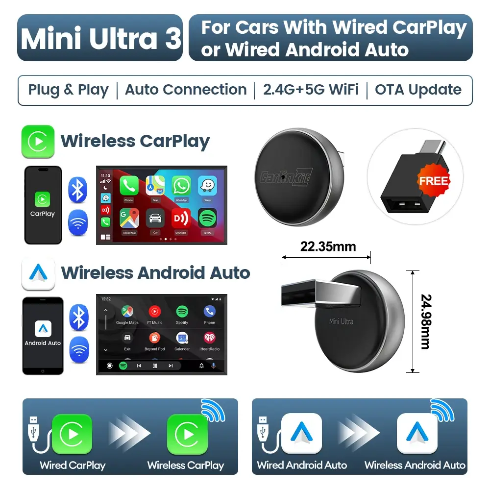 CarlinKit 5.0 Mini Wireless CarPlay Adapter - Image 10