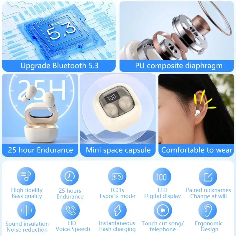 SK Mini Invisible Bluetooth Sleep Earbuds - Image 5
