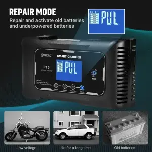 HTRC 12V-24V 35A Smart Car Battery Charger - Thumbnail Image 5