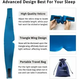 100% Mulberry Silk Sleeping Mask Light Blocking - Thumbnail Image 5