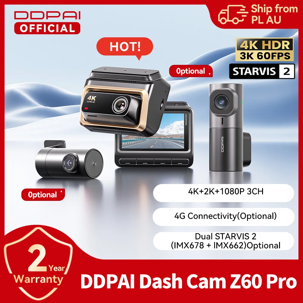 DDPAI Z60 Pro 4K Front & Rear Dash Cam - Image 2