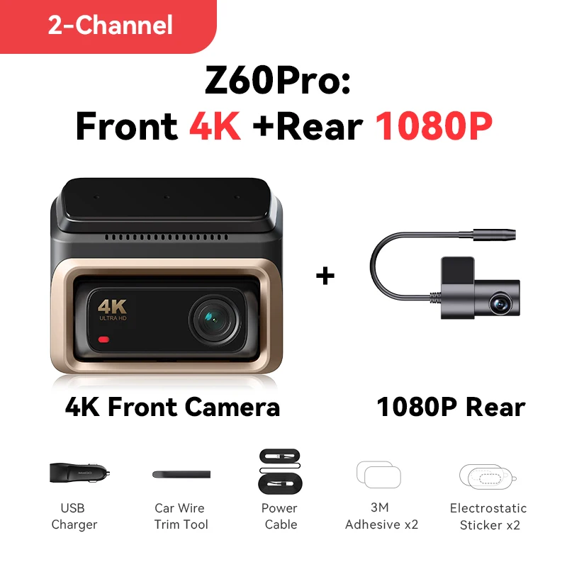 DDPAI Z60 Pro 4K Front & Rear Dash Cam - Image 12