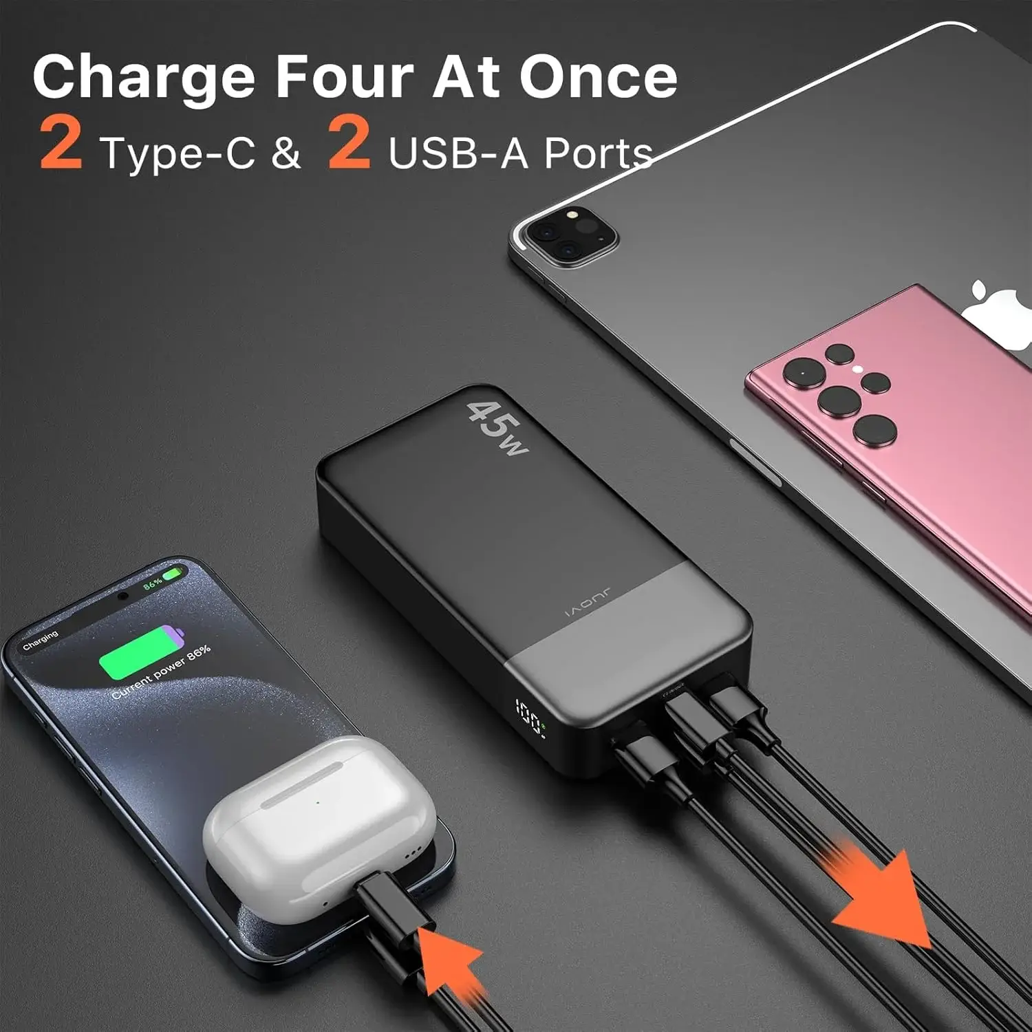 JUOVI 20000mAh 45W Fast Charging Power Bank - Image 3