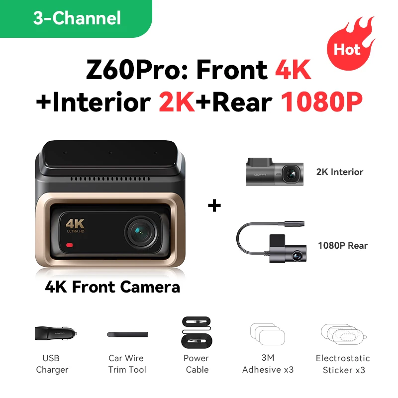 DDPAI Z60 Pro 4K Front & Rear Dash Cam - Image 13