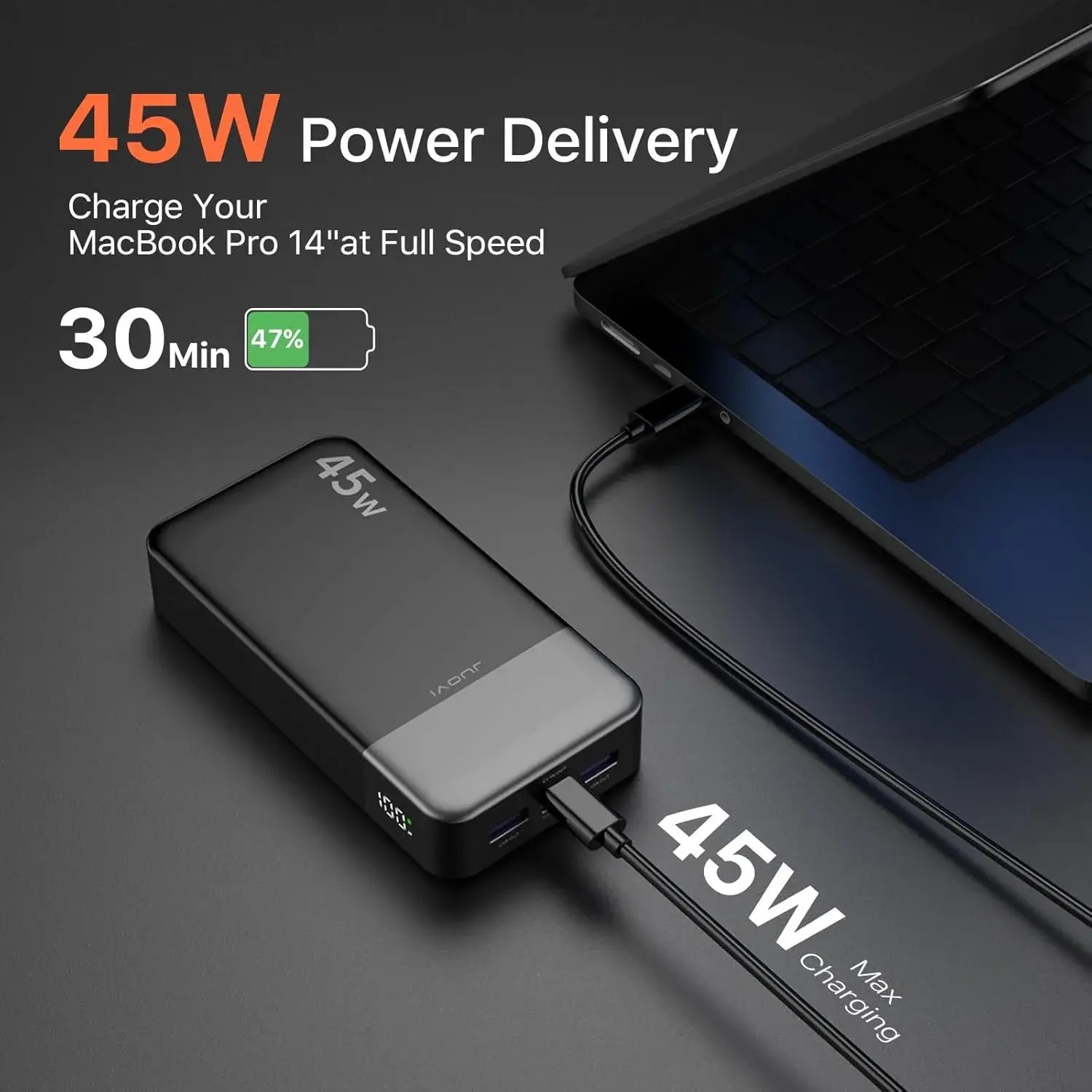 JUOVI 20000mAh 45W Fast Charging Power Bank - Image 2