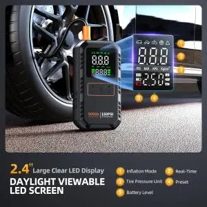 4-in-1 5000A Car Jump Starter with Air Pump - Thumbnail Image 4