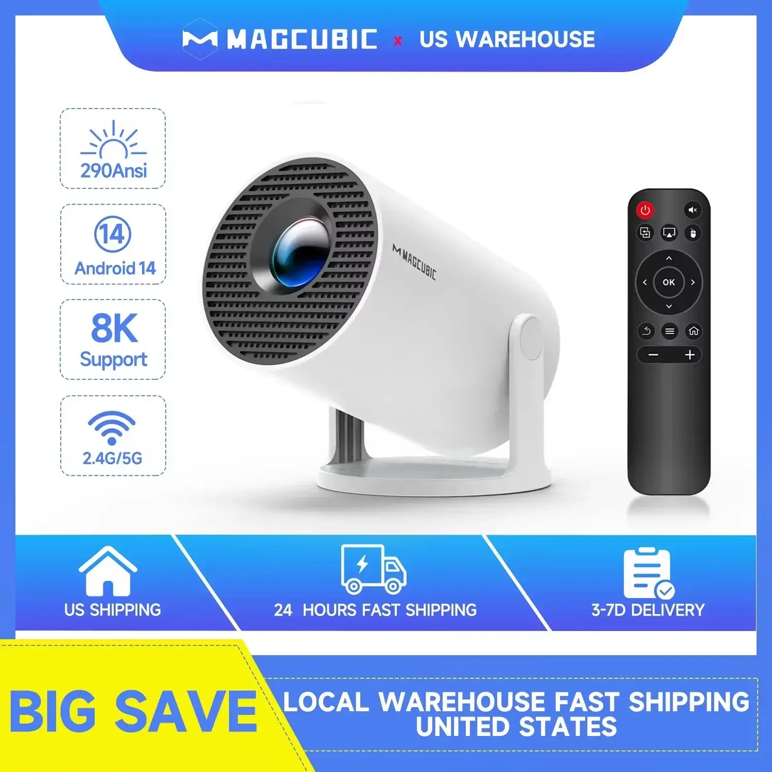 Magcubic HY300 Pro Android 14 Smart Projector - Image 2