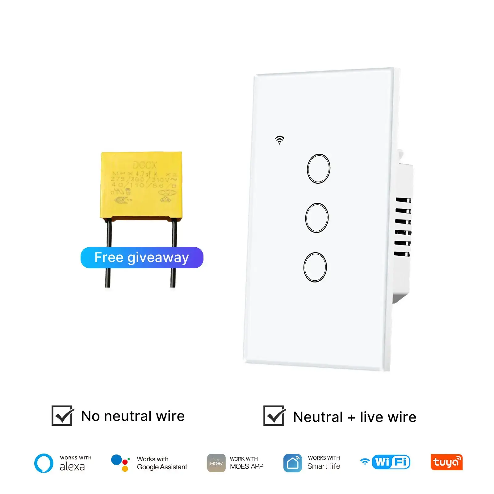 Tuya WiFi Smart Switch No Neutral Wire - Image 8