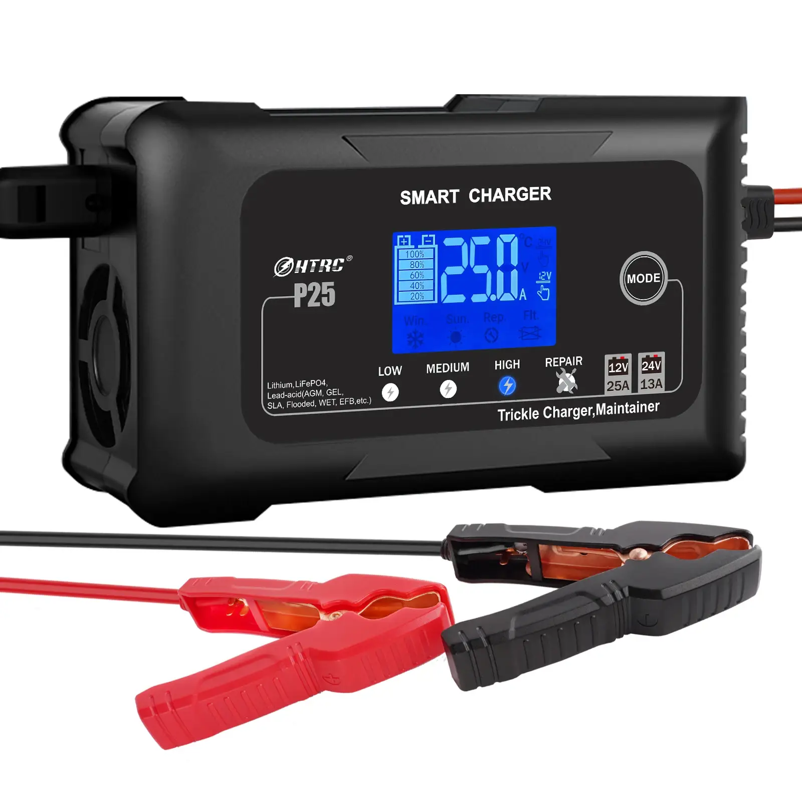 HTRC 12V-24V 35A Smart Car Battery Charger - Image 11