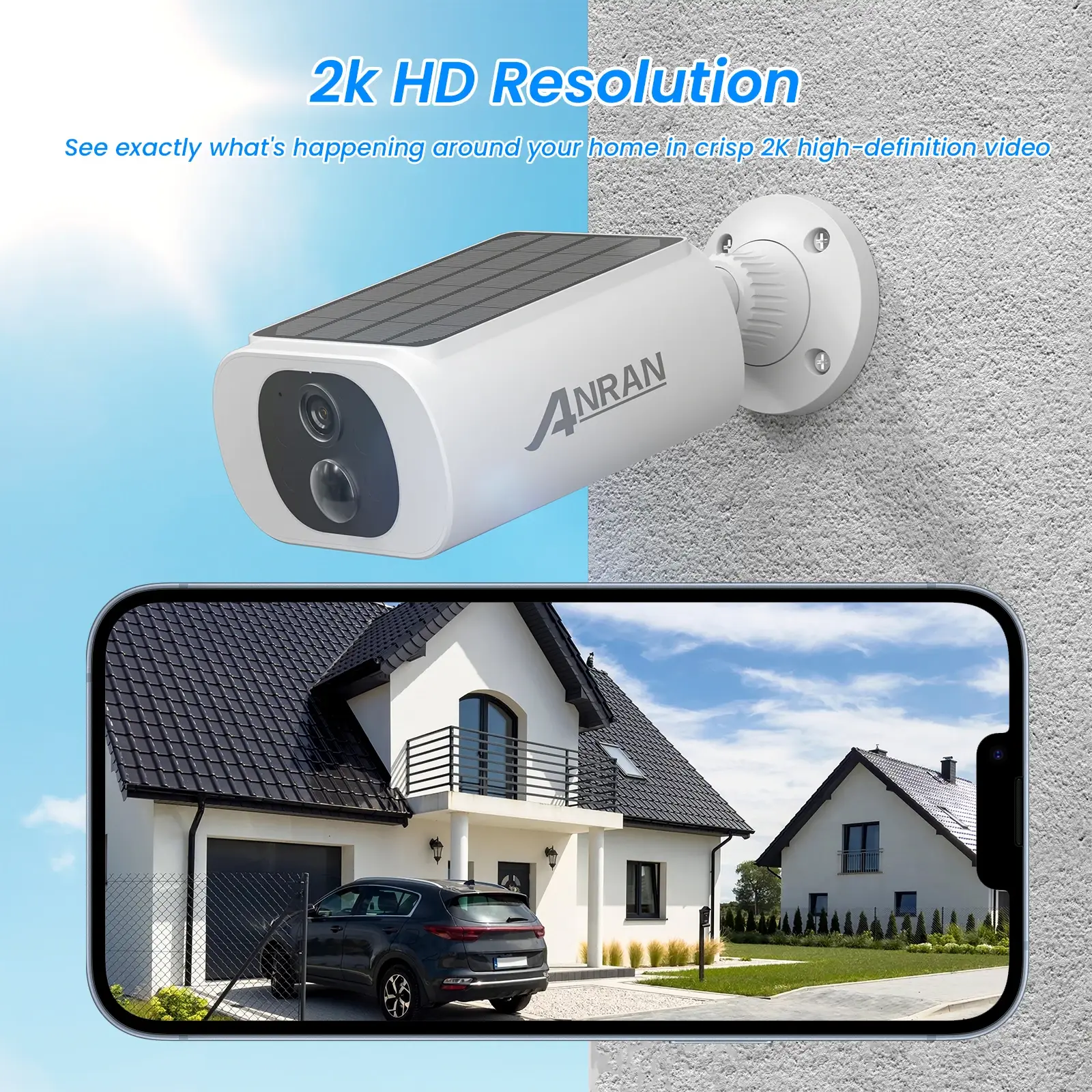 ANRAN 2K Solar Outdoor WiFi Security Camera - Image 1