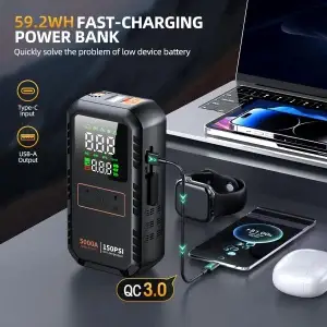 4-in-1 5000A Car Jump Starter with Air Pump - Thumbnail Image 5