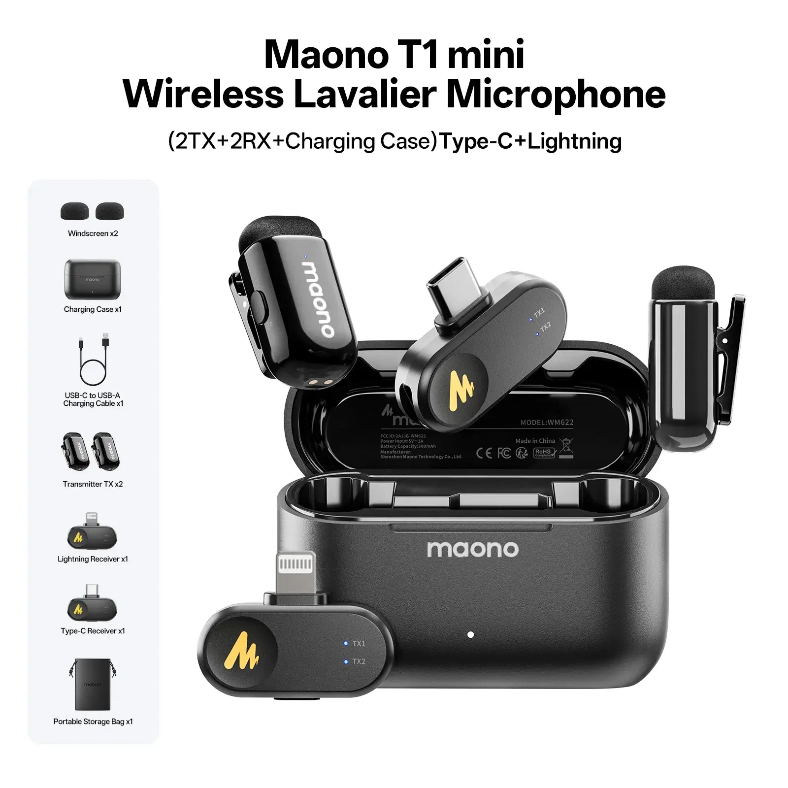 MAONO T1 Mini Wireless Lavalier Microphone - Image 1