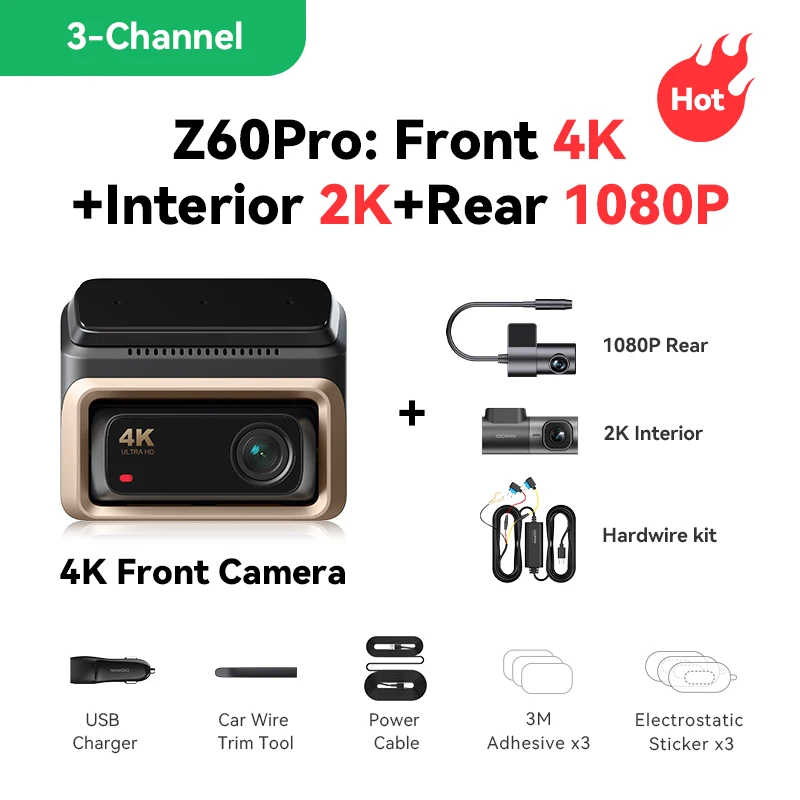 DDPAI Z60 Pro 4K Front & Rear Dash Cam - Image 8