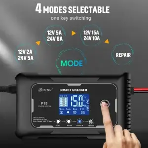 HTRC 12V-24V 35A Smart Car Battery Charger - Thumbnail Image 2