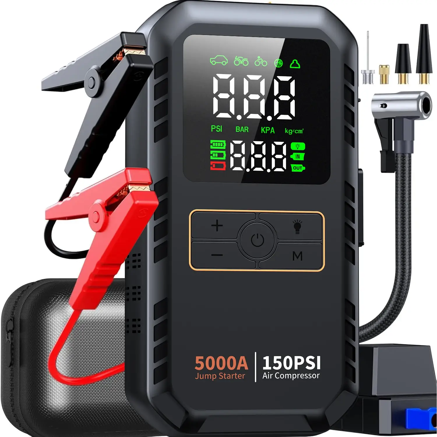 4-in-1 5000A Car Jump Starter with Air Pump - Image 1