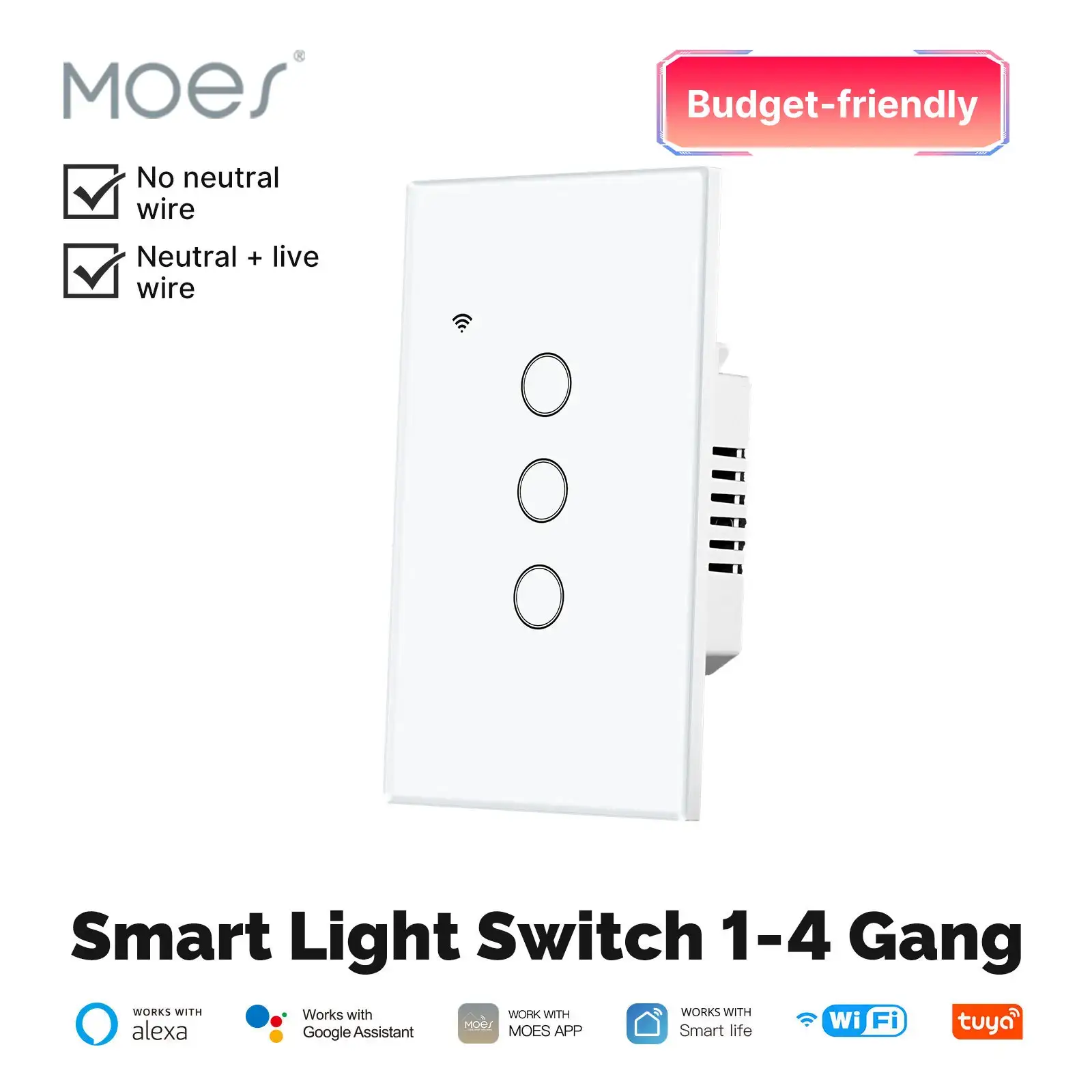 Tuya WiFi Smart Switch No Neutral Wire - Image 1