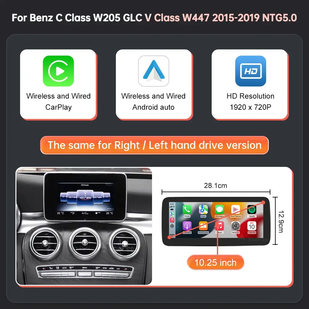 Wireless CarPlay Screen for Mercedes-Benz NTG5.0 - Image 7