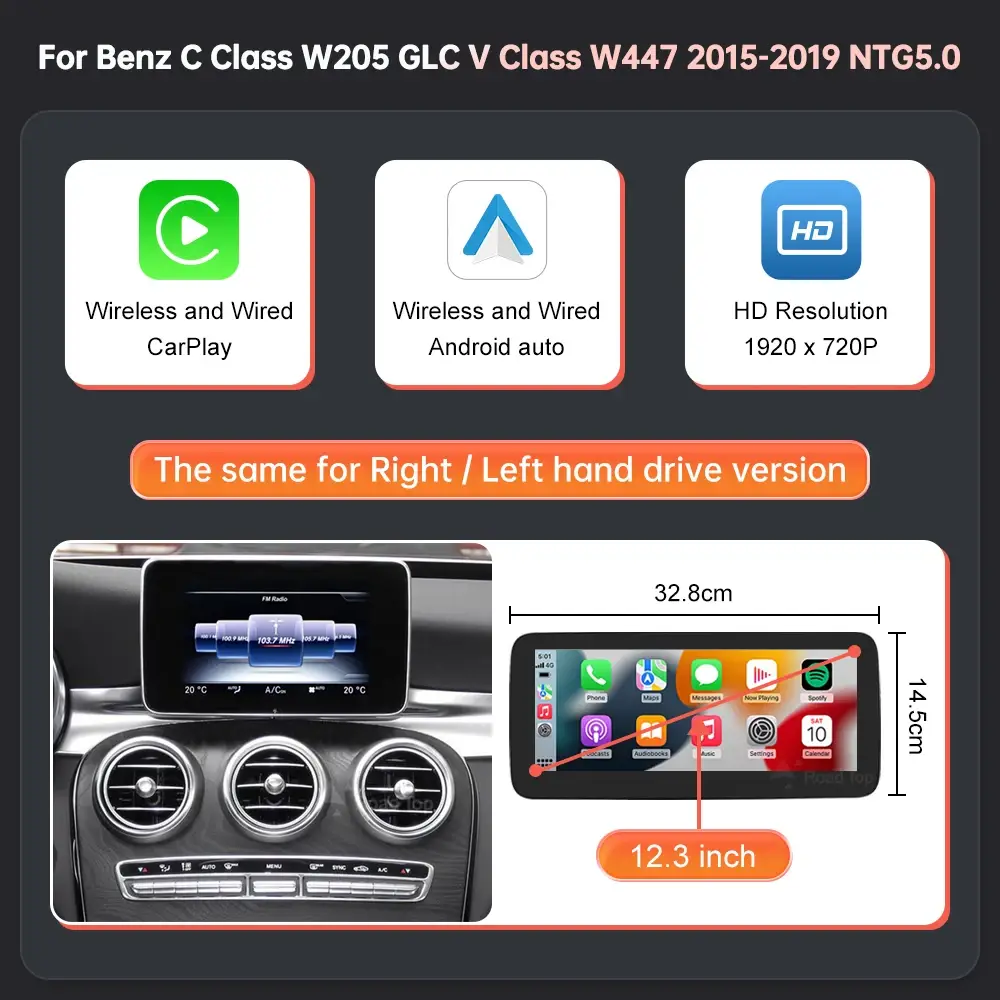Wireless CarPlay Screen for Mercedes-Benz NTG5.0 - Image 8