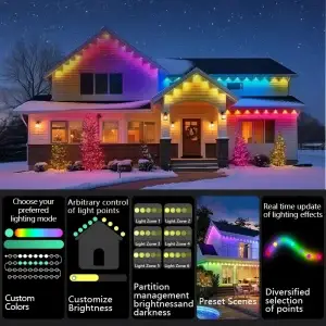 150FT Smart RGBIC Permanent Outdoor Lights - Thumbnail Image 5