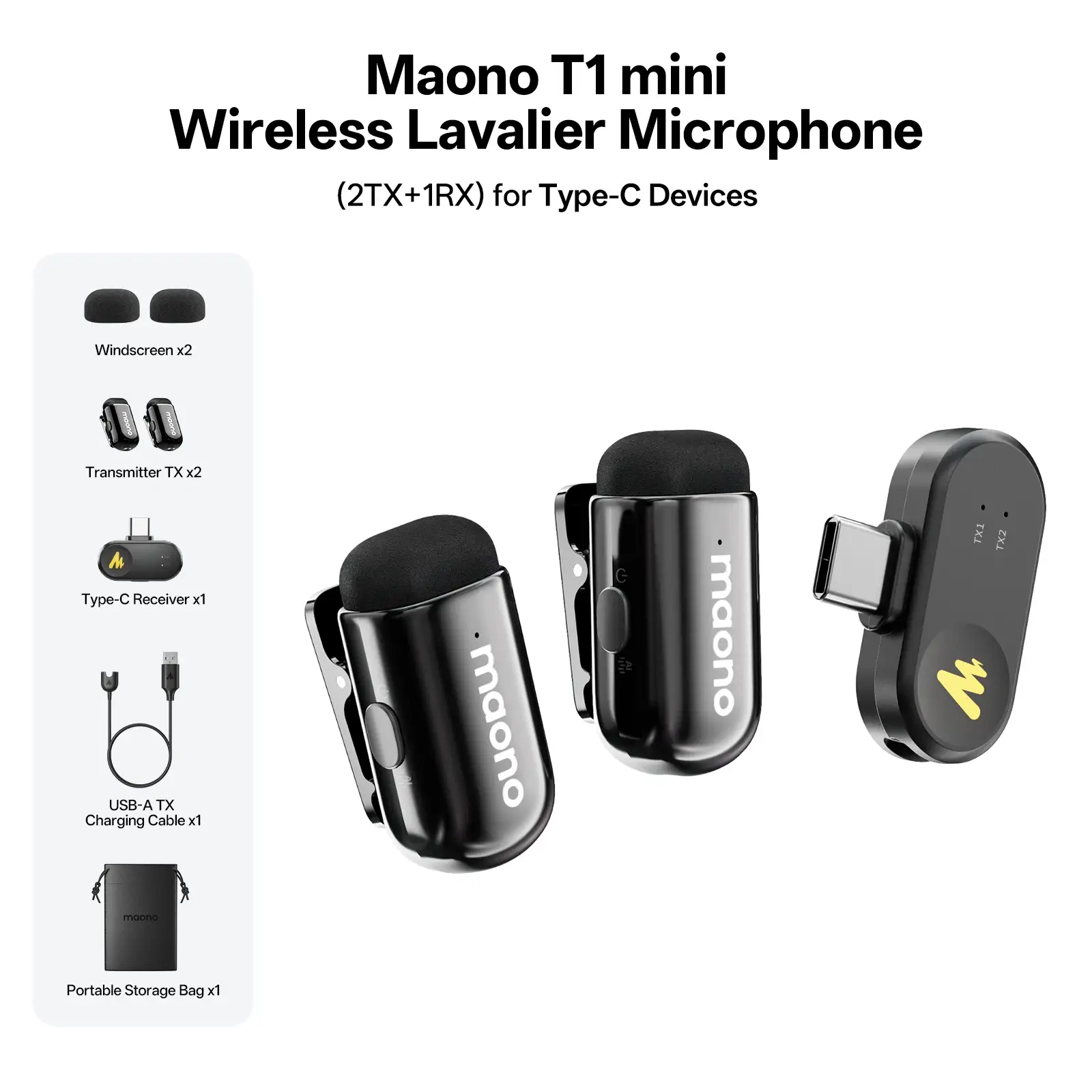 MAONO T1 Mini Wireless Lavalier Microphone - Image 11