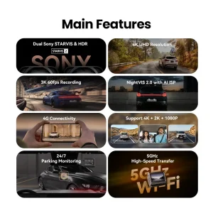 DDPAI Z60 Pro 4K Front & Rear Dash Cam - Thumbnail Image 3