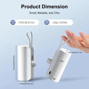4500mAh Mini Power Bank Dual USB-C Charger - Thumbnail Image 6