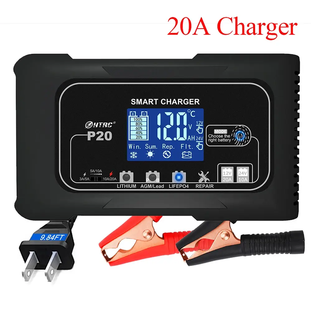 HTRC 12V-24V 35A Smart Car Battery Charger - Image 10